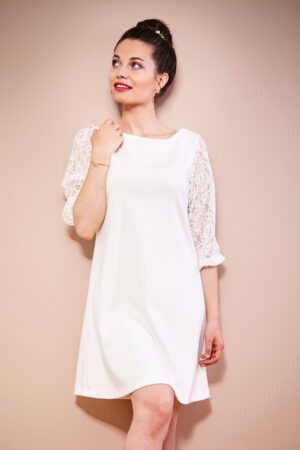 A Linie Brautkleid mit Spitzenärmeln AMELIE