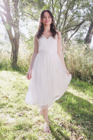 Boho Hochzeitskleid mit Spitze und Tüllrock