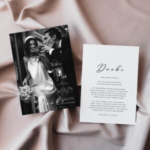 Hochzeit Dankeskarte Vorlage |  mit Foto MODERN MUSE