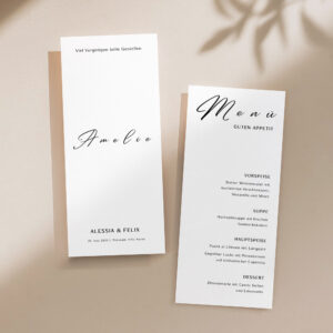 Hochzeit Menükarte | minimalistische Canva Vorlage MODERN MUSE