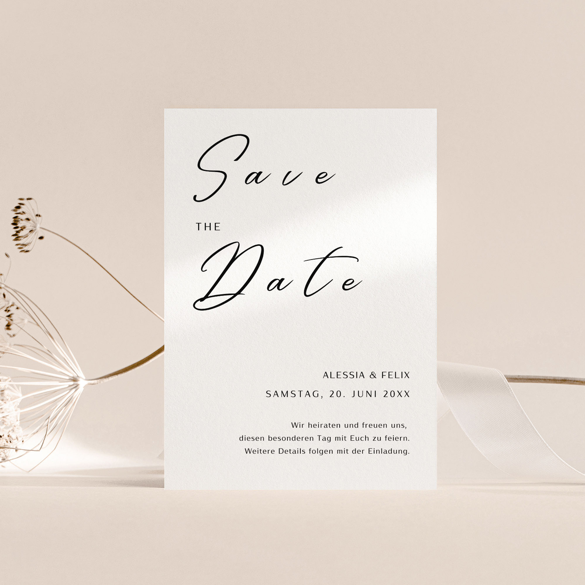Save the Date Karte MODERN MUSE | Minimalistische Kalligraphie Vorlage – Bild 4