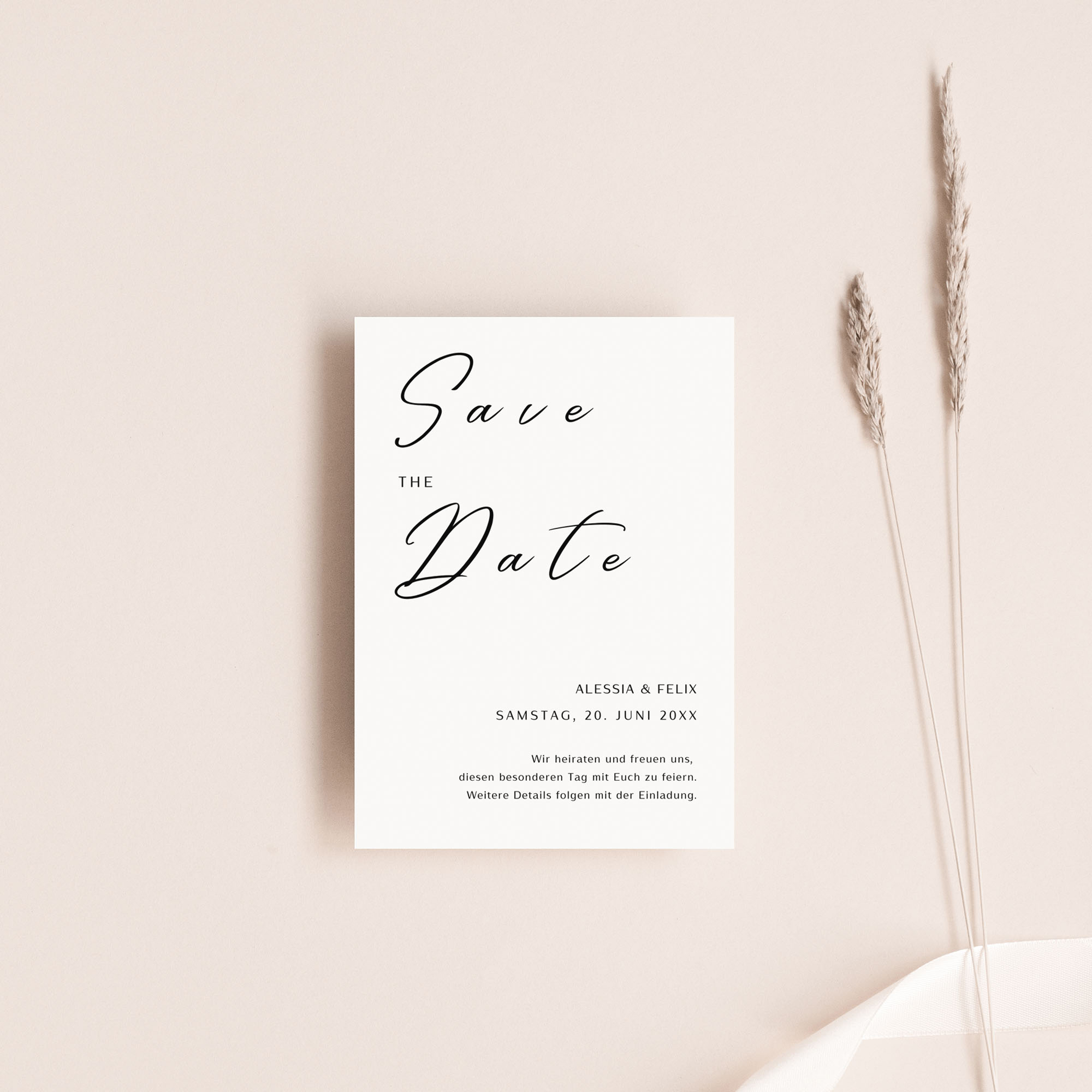 Save the Date Karte MODERN MUSE | Minimalistische Kalligraphie Vorlage – Bild 6