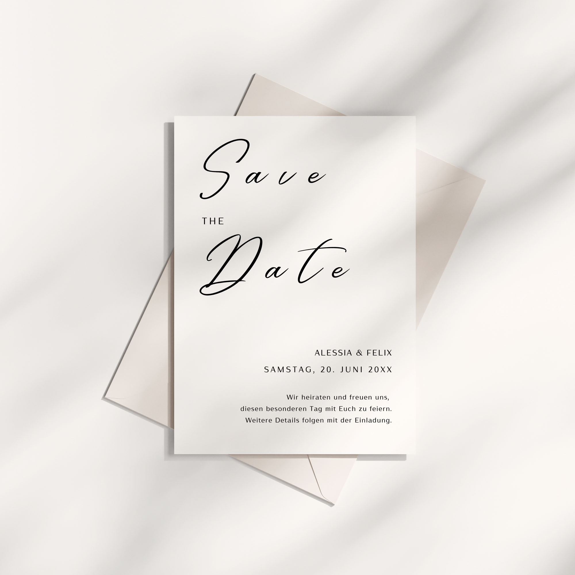 Save the Date Karte MODERN MUSE | Minimalistische Kalligraphie Vorlage – Bild 5