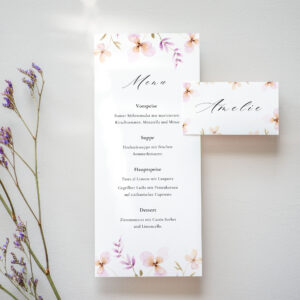 Tischkarten Set Hochzeit POETICA |  Menükarte & Platzkarte