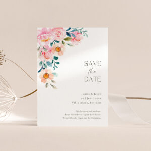 Save the Date Vorlage Hochzeit | floral & romantisch ROSELIA