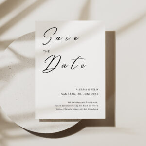 Save the Date Karte MODERN MUSE | Minimalistische Kalligraphie Vorlage