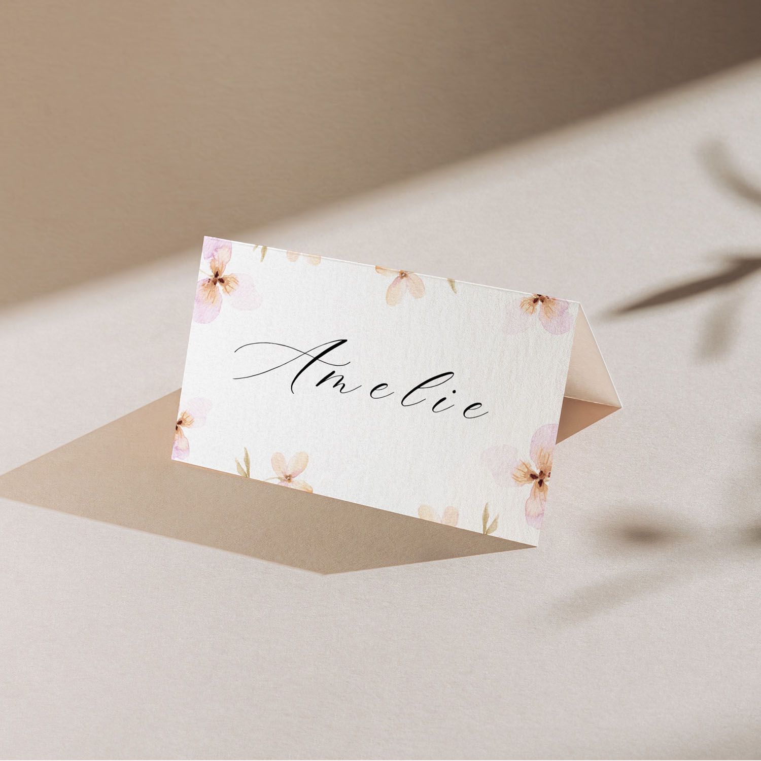 Hochzeit Platzkarte Vorlage | floral mit Kalligraphie POETICA