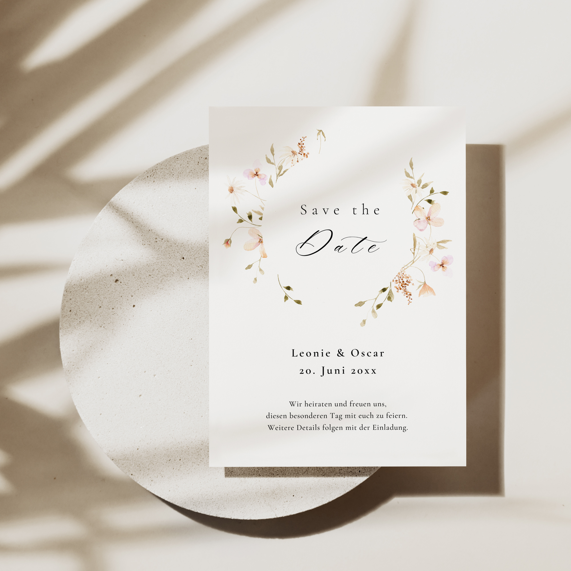 Hochzeit Save the Date Vorlage | Blumenkranz POETICA – Bild 6