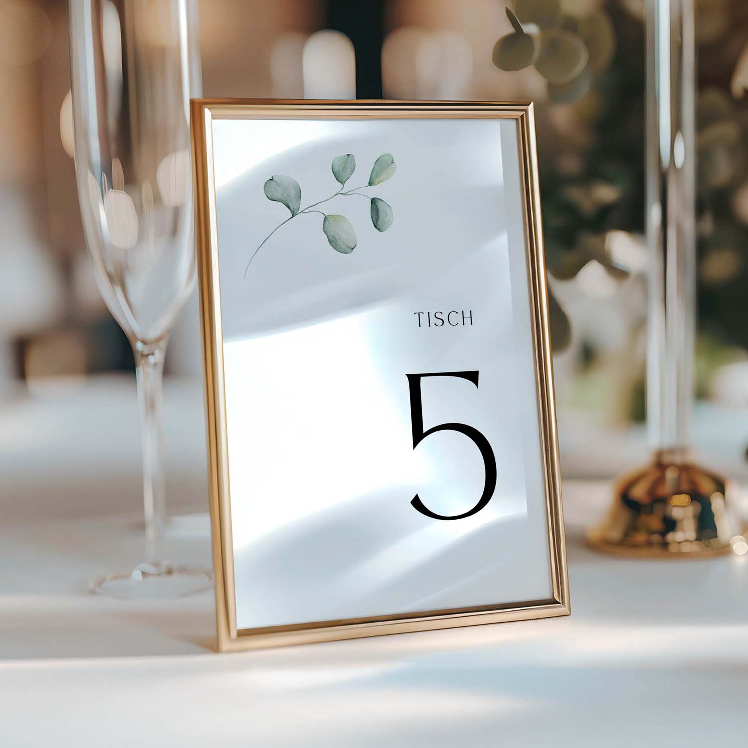 Tischnummer mit Eukalyptus | Minimalistische Vorlage MIDORI – Bild 6