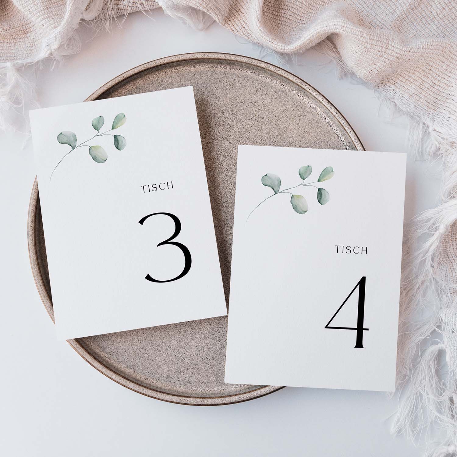 Tischnummer mit Eukalyptus | Minimalistische Vorlage MIDORI – Bild 3